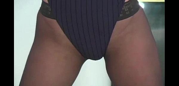  Beautie in nylon stockings sensual tease